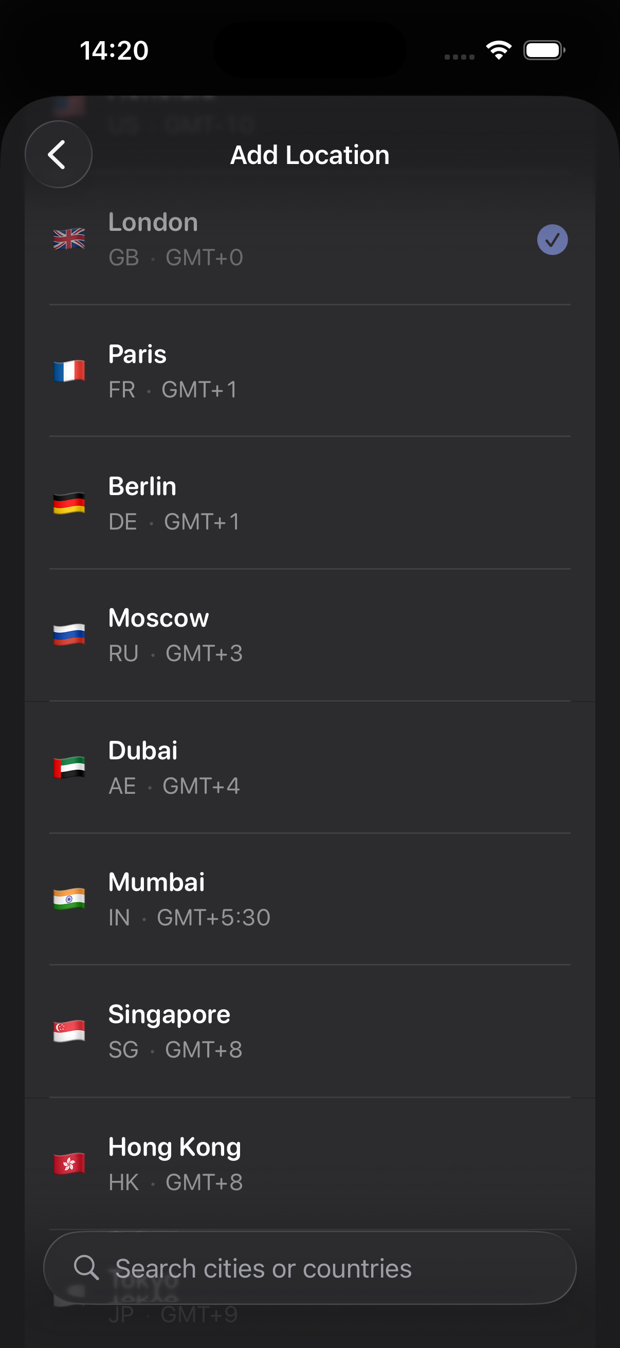 Meridian App 15-minute interval view